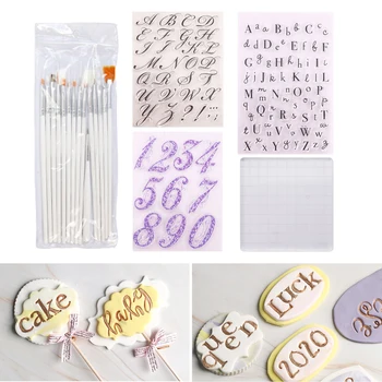 

5pcs/set DIY Cake Tool Letter Alphabet Numeral Cookie Cutter Embosser Stamp Sticky Decorating Christmas Fondant Cutter Tools