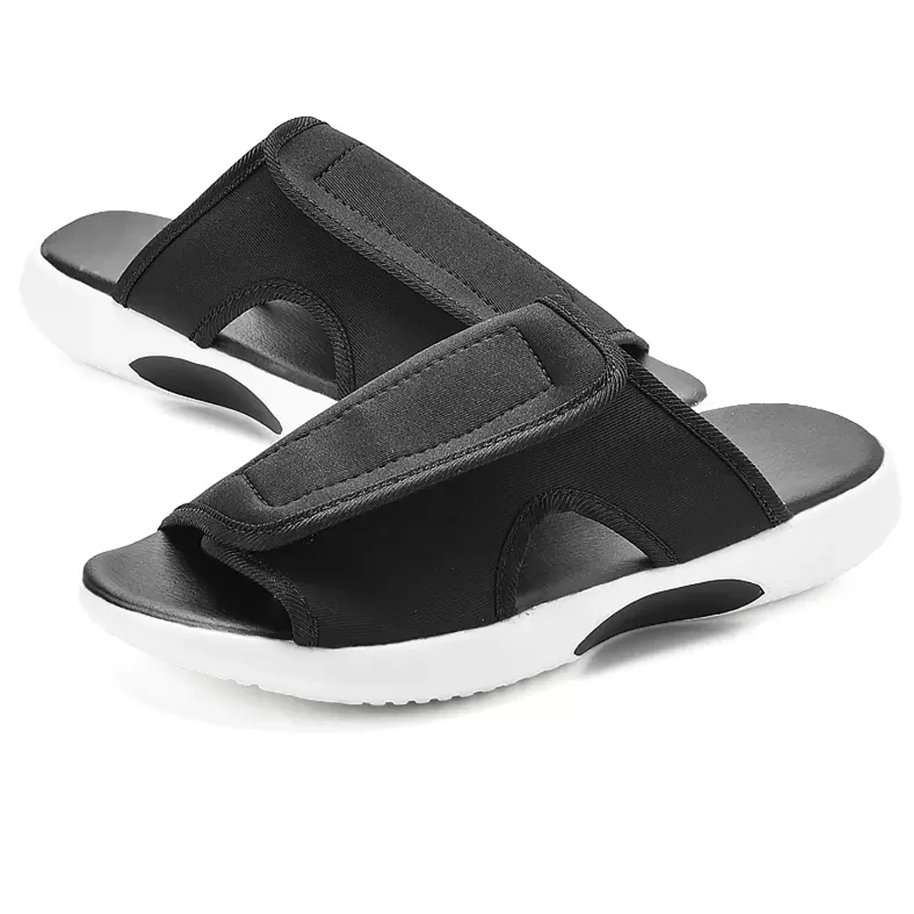 

Summer Men Shoes Breathable Filp-Flops Men Slippers Velcro Red Black Slippers Soft Sole Comfortable Zapatos De Hombre