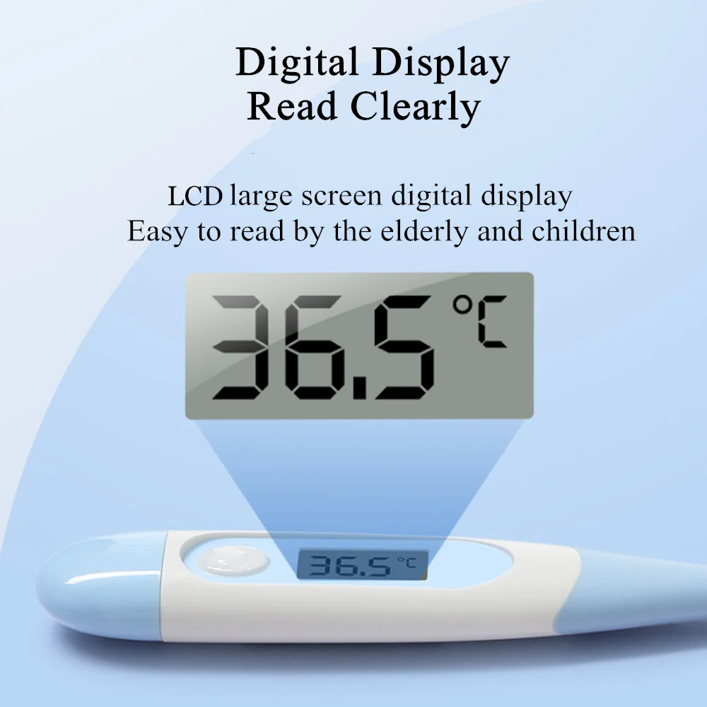 

2 Pcs LCD Digital Display Body Thermometers Adult Baby Kids Medical Electronic No Mercury Thermometer 60 s Measurement For Fever
