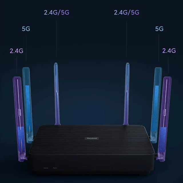 Xiaomi Redmi Ax6s Wifi 6 Router 3200 mb/s 2,4/5 GHz dwuczęstotliwościowy MIMO-OFDMA wysoki zysk Mesh Route MT7622B dwurdzeniowy procesor 1.35GHz 2
