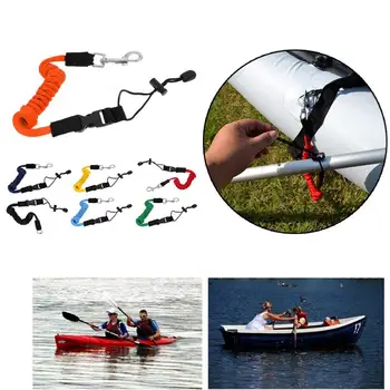 

High Quality Safety Kayak Canoe Paddle Leash Fishing Rod Pole Coiled Lanyard Cord 7 Colors For Kayak Canoe Paddles Fishing Rods