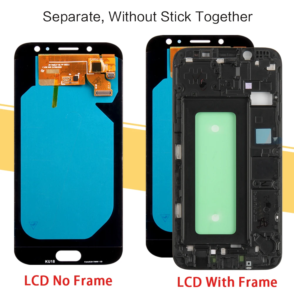 Cena Super amoled LCD do Samsung Galaxy J7 Pro 2017 J730 J730F wyświetlacz LCD z montaż digitizera ekranu dotykowego darmowe szkło hartowane