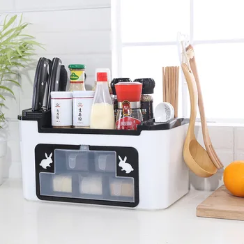 

Home Kitchen Seasoning Box Set MultiFunction Rack Combination Knife Holder Kitchen Supplies Storage Rack Box Spice Jar Organizer