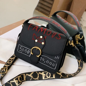 

All-matching Personalized Small Bags Women's Bag Fashion Handbag Internet Celebrity Broadband Shoulder Messenger Bag White Black