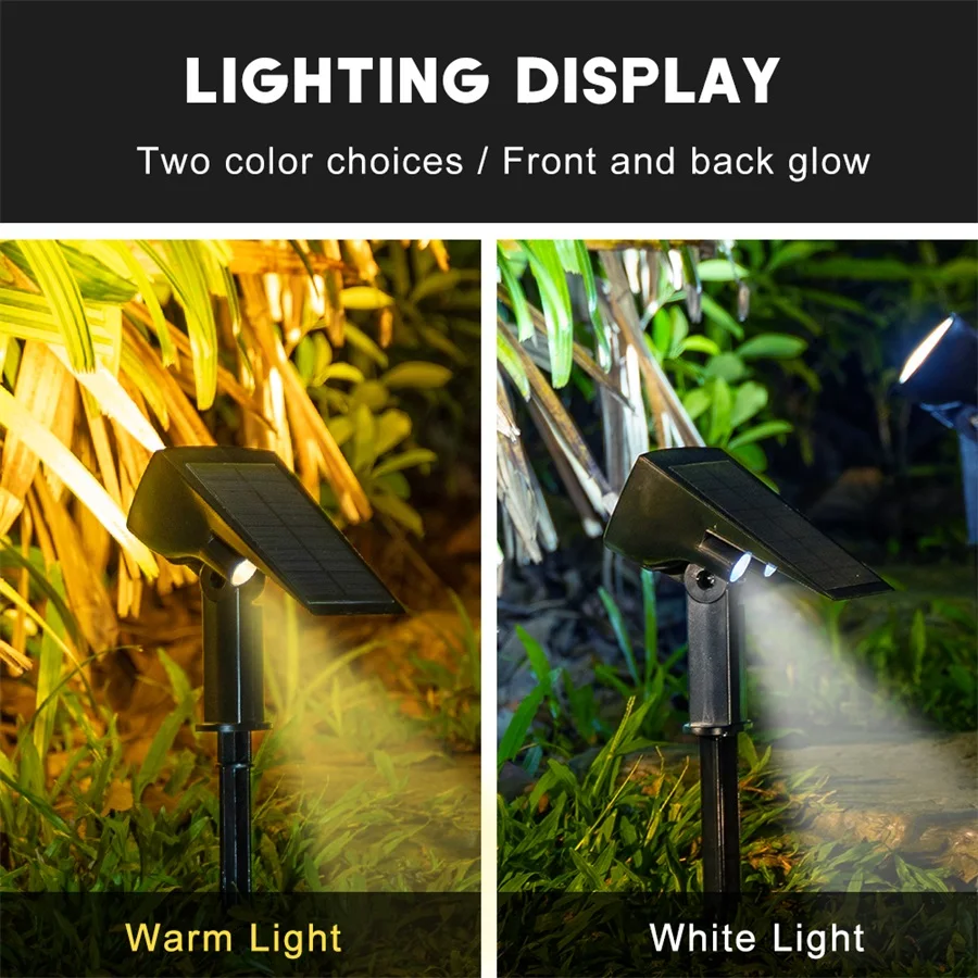 108 92 43LED Solar landscape spotlights outdoor waterproof Garden lamp for Yard street wall lights cool warm light 3 modes solar garden lanterns