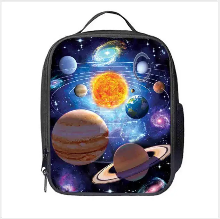 

Space Stars Lunch Bag Customized Galax Teenagers Boys Girls Kid School Thermal Cooler Insulated Tote Lunch Box