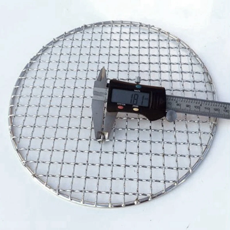 Non-Stick BBQ Mat Grid 304 Stainless Steel Round BBQ Grill Mesh Home Roast Nets Bacon Grill Tool Iron Nets Barbecue Accessories