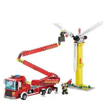 

Folding arm rescue vehicle series 1 to 2 small particle stitching DIY building block toy