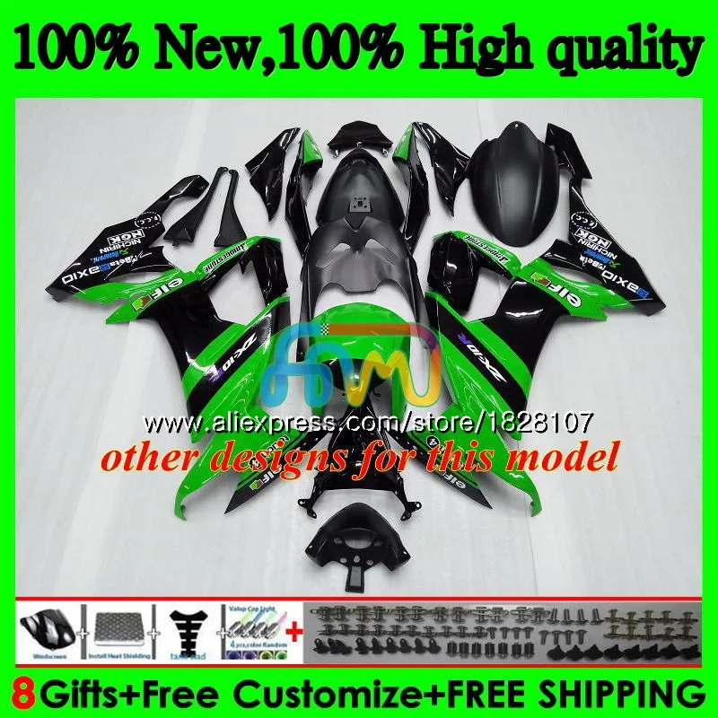 Горячее тело для KAWASAKI зеленый красный ZX1000C ZX-10R ZX 10R 1000CC 17BS. 2 ZX1000 ZX 10 сотрудников отдела исследований ZX10R 08 09 10 2008 2009 2010 ABS комплект обтекателей
