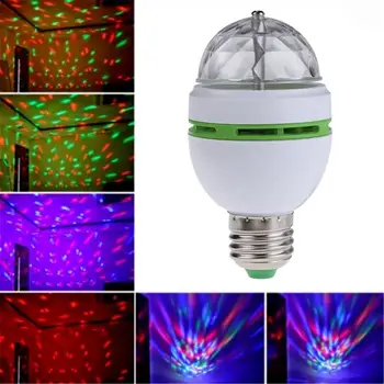 

B22 E27 3W RGB LED Bulb 90-260V Colorful Auto Rotating Stage Light Party Disco Atmosphere lamp Flash laser stage light LED lamp
