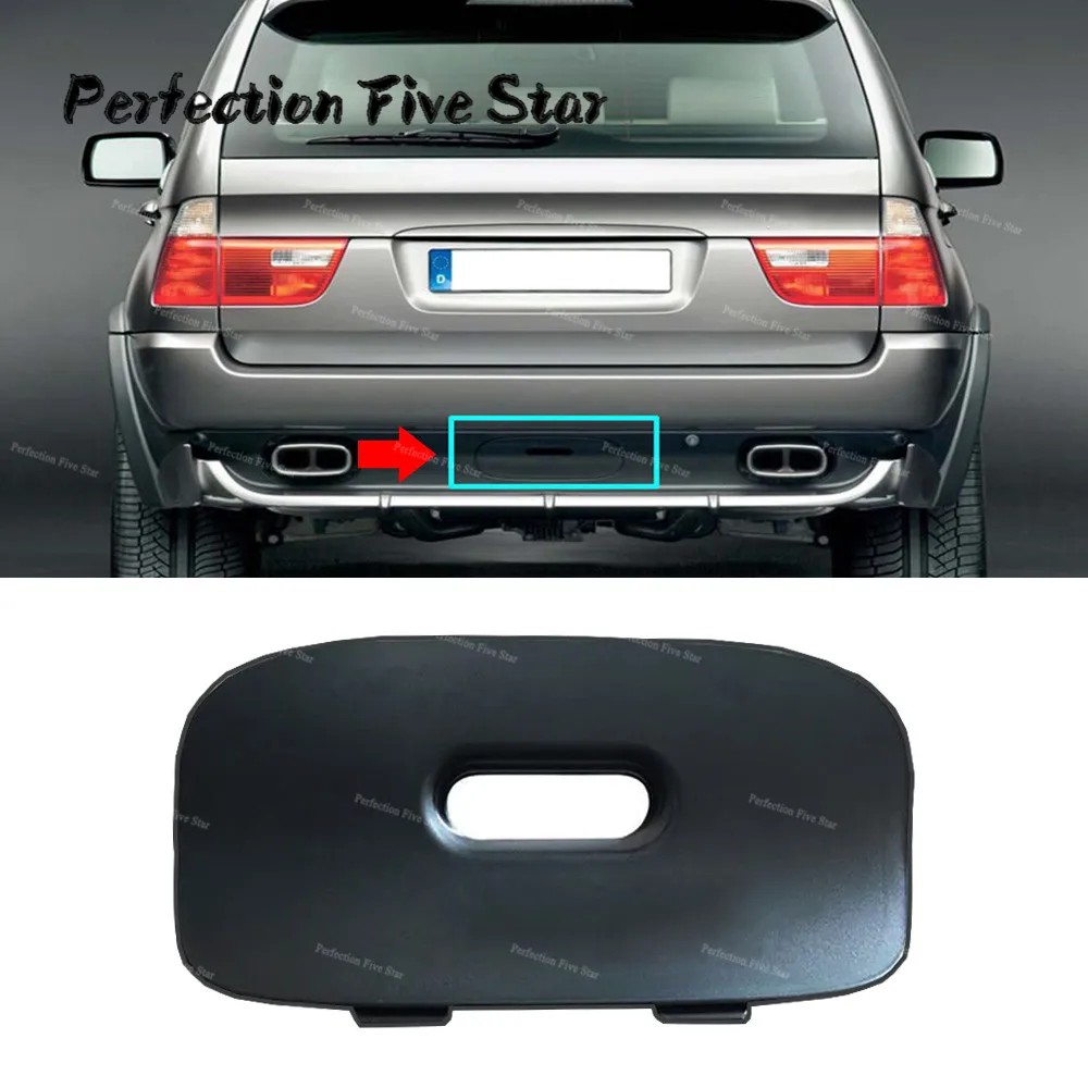 Rear Tail Bumper Tow Bar Cover Trim Flap Trailer Hitch Mount with Hole 51128402327 For BMW E53 X5 2000-2006