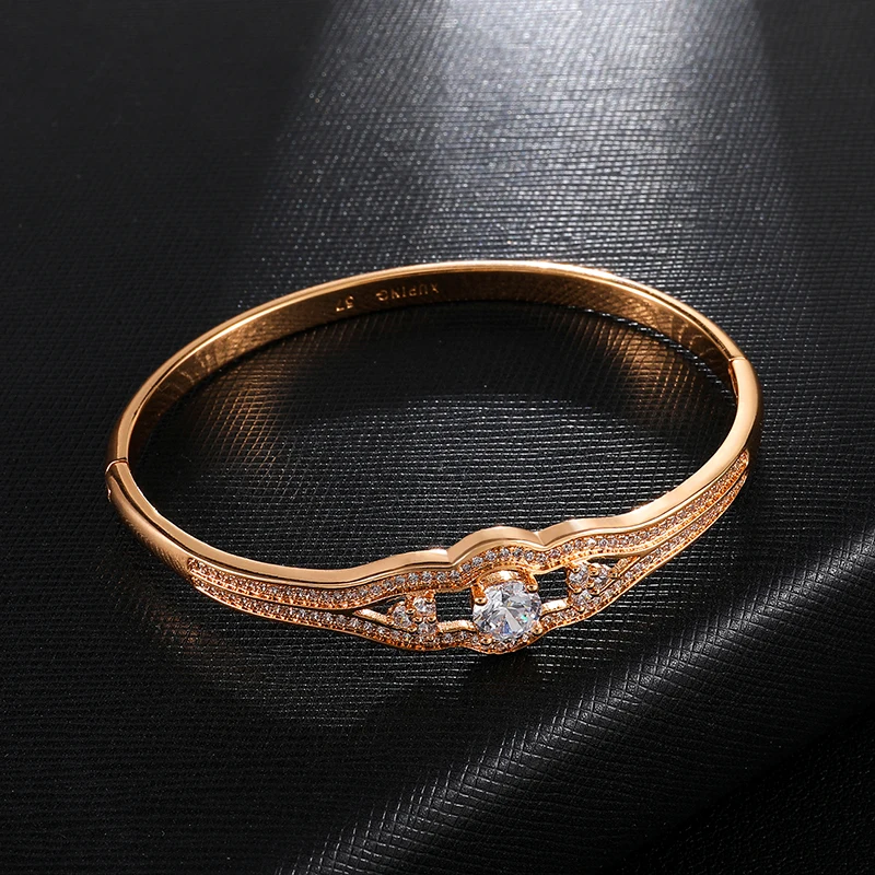 Полный Iced Out кубический циркон личность микро проложили Bling CZ волна браслет для мужчин женщин хип хоп ювелирные изделия