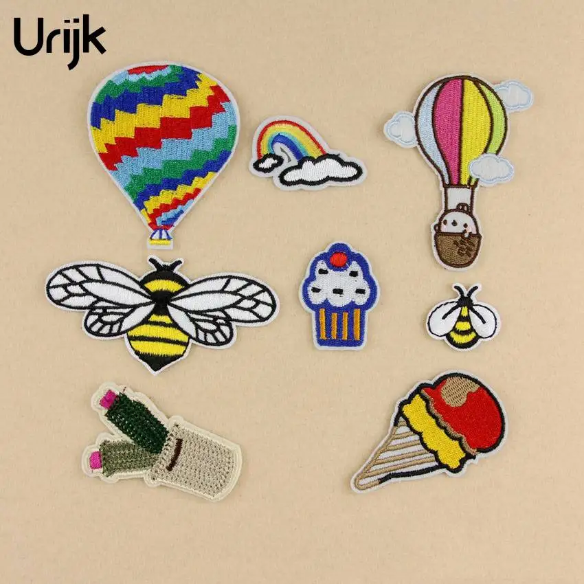 10 шт. нашивки с полосками железа на DIY одежды вышитые для сумки футболки Ткань