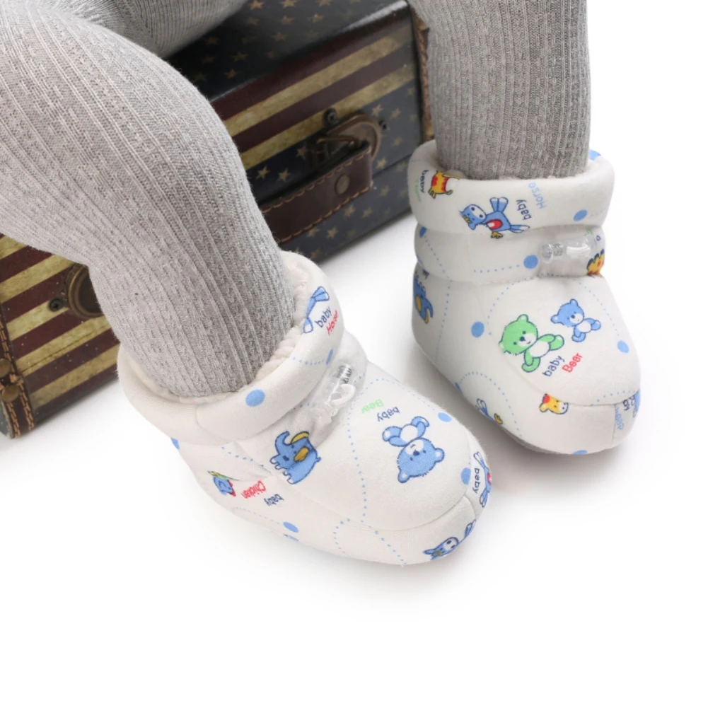Winter Autumn Newborn Baby Warm Shoes Thick Cotton Snow Boots Fashion Toddler Fuzzy Balls First Walkers Kid Shoes 0-18M