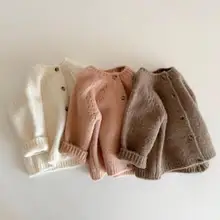 Abrigo para bebé, niño y niña, suéter para bebé, cárdigans de punto para recién nacido, Chaqueta de algodón de manga larga, Tops, novedad de otoño