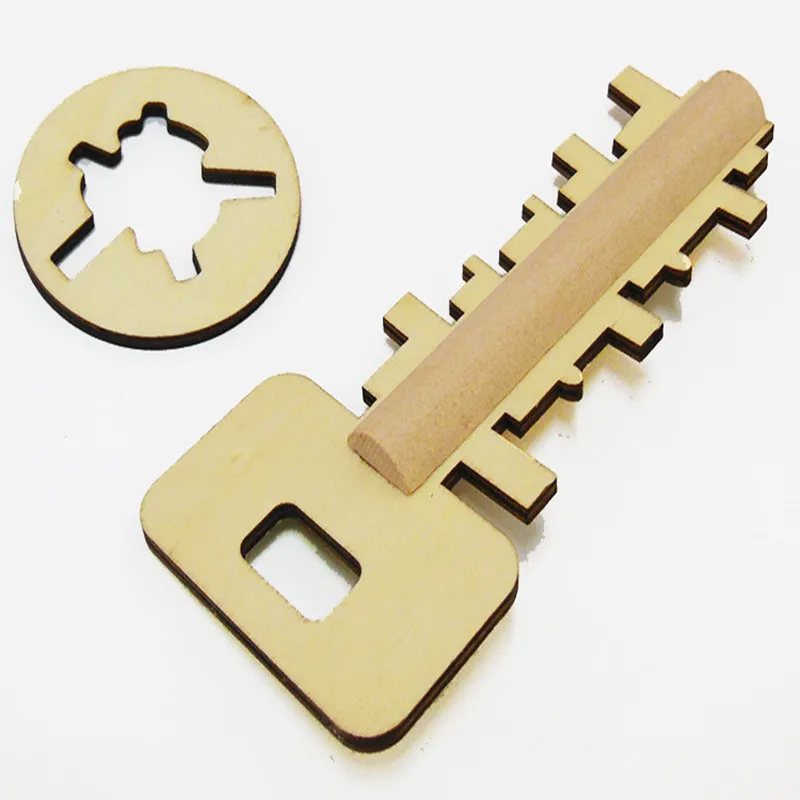 New Novelty Key Unlock Puzzle Intelligence Educational Toys Puzzles Pre-school Wooden Kids Babies Children Toys