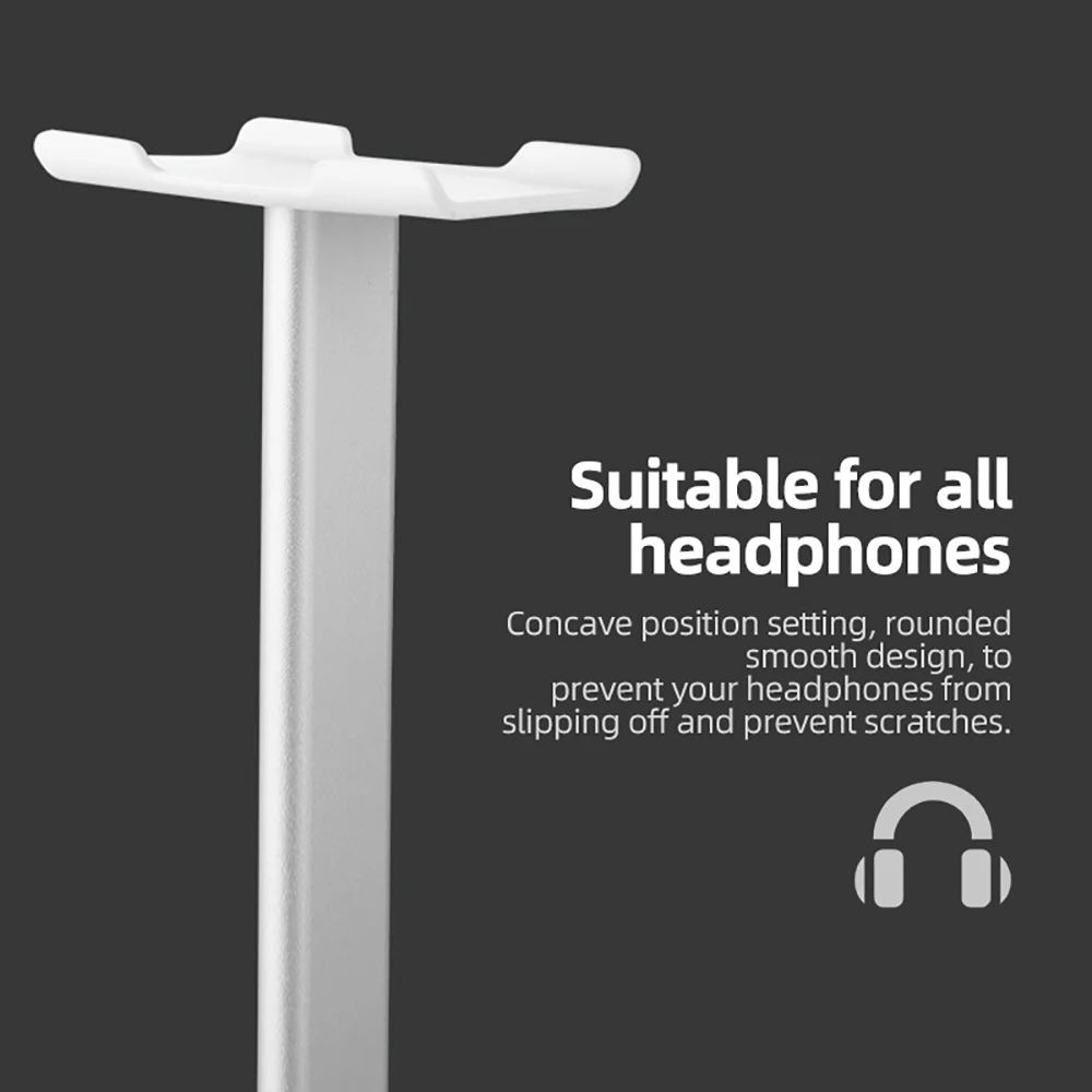 Universal Headphone Stand Anti-slip Base Headsets Holder with Aluminum Metal Soft TUP Earphone Accessories for Mpow H21 H12 H5 (6)