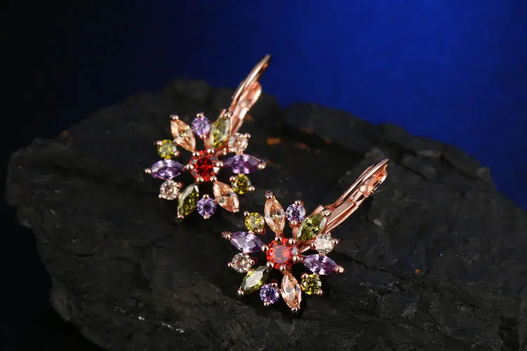 Серьги Aliexpress и ожерелье, набор в стиле простой маленькой снежинки, циркониевое ожерелье, комплект из двух предметов, импортные товары, аксессуары для женщин
