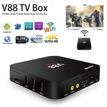 Smart tv Box Android 7,1 V88 tv box 4K RK3229 четырехъядерный 8 Гб WiFi медиаплеер коробка умный HDTV Box применяется к Android pk t95