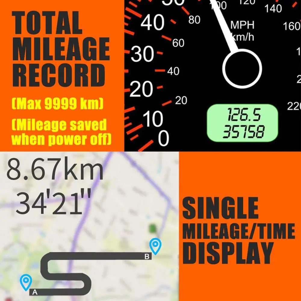 Автомобильный прибор для измерения скорости автомобиля GPS км/ч миль/ч C1090 большой