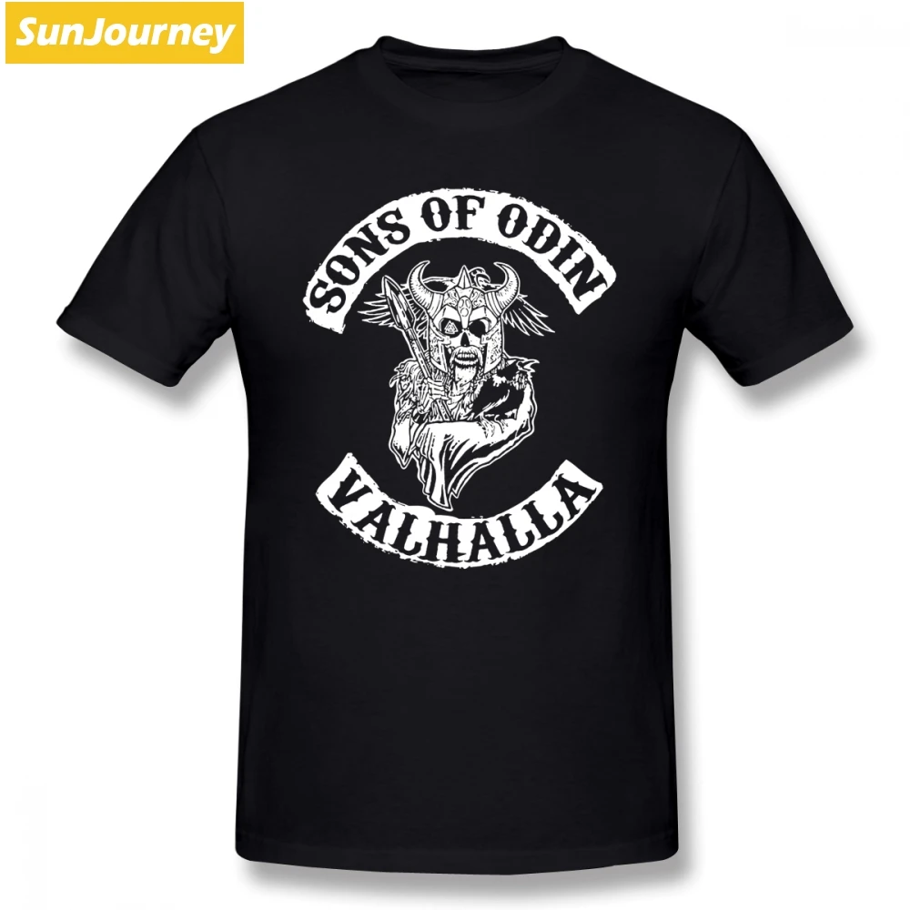 

Sons Of Odin Valhalla Vikings T Shirt Short Sleeve Men T Shirt Popular Car Styling Big Size O-Neck Cotton Men's Clothes