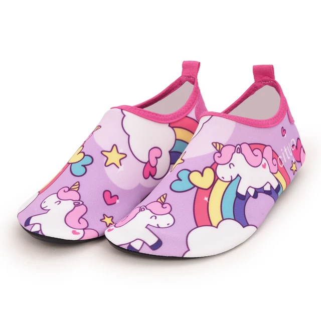 Zapatos de agua de dibujos animados para bebés y niños, calcetines  acuáticos descalzos, antideslizantes, para piscina, Playa y Surf -  AliExpress