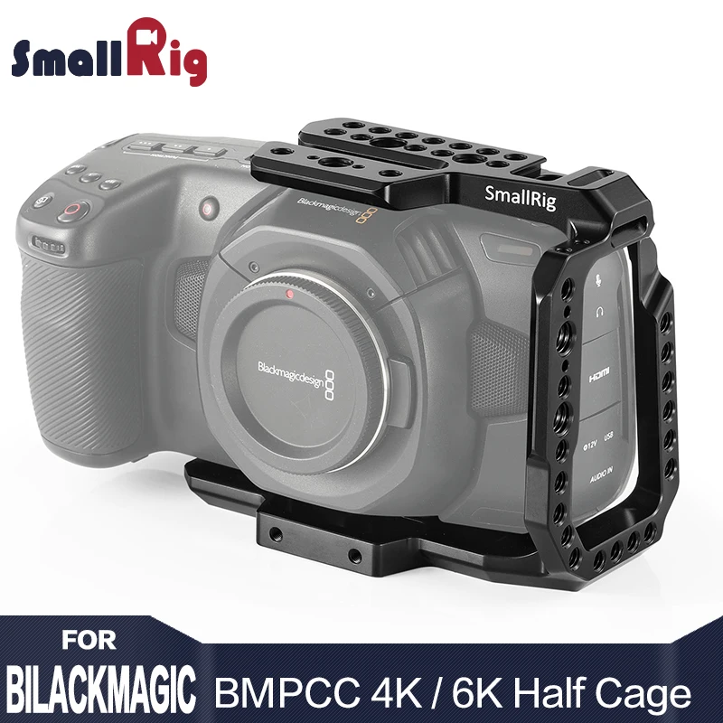 SmallRig BMPCC 4 K/BMPCC 6K клетка для камеры Половина Клетка для Blackmagic Дизайн Карманный кинотеатр камера 4 K/6 K особенность w/Nato rail 2254