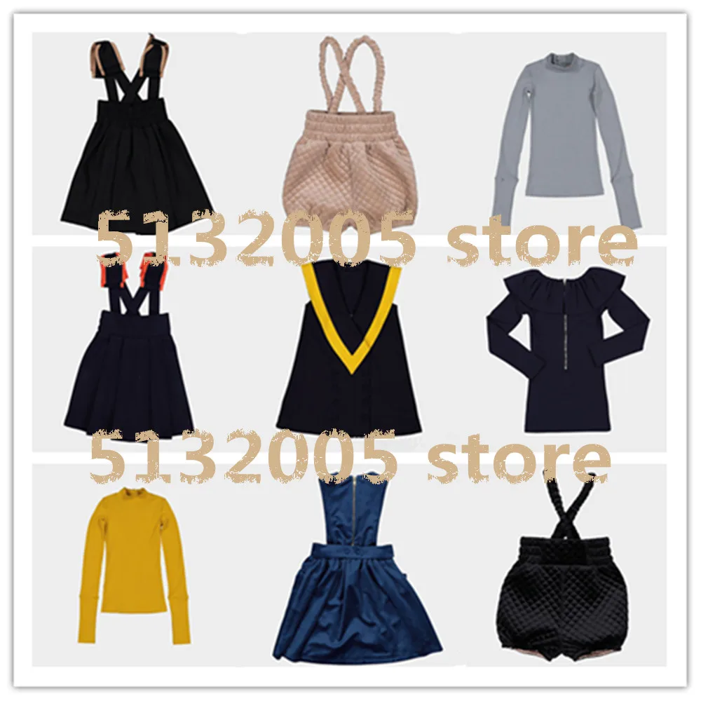 

IN STOCK 2019 Autumn and Winter New CS Same Girls Velvet Dress Worsted +cotton Bow Tie Dress