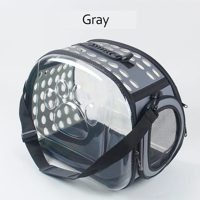 gray HEYPET переноска для домашних животных для собак, кошек, складная клетка, складной ящик, сумка, пластиковые сумки для переноски, товары для домашних животных, прозрачный рюкзак - Цвет: gray