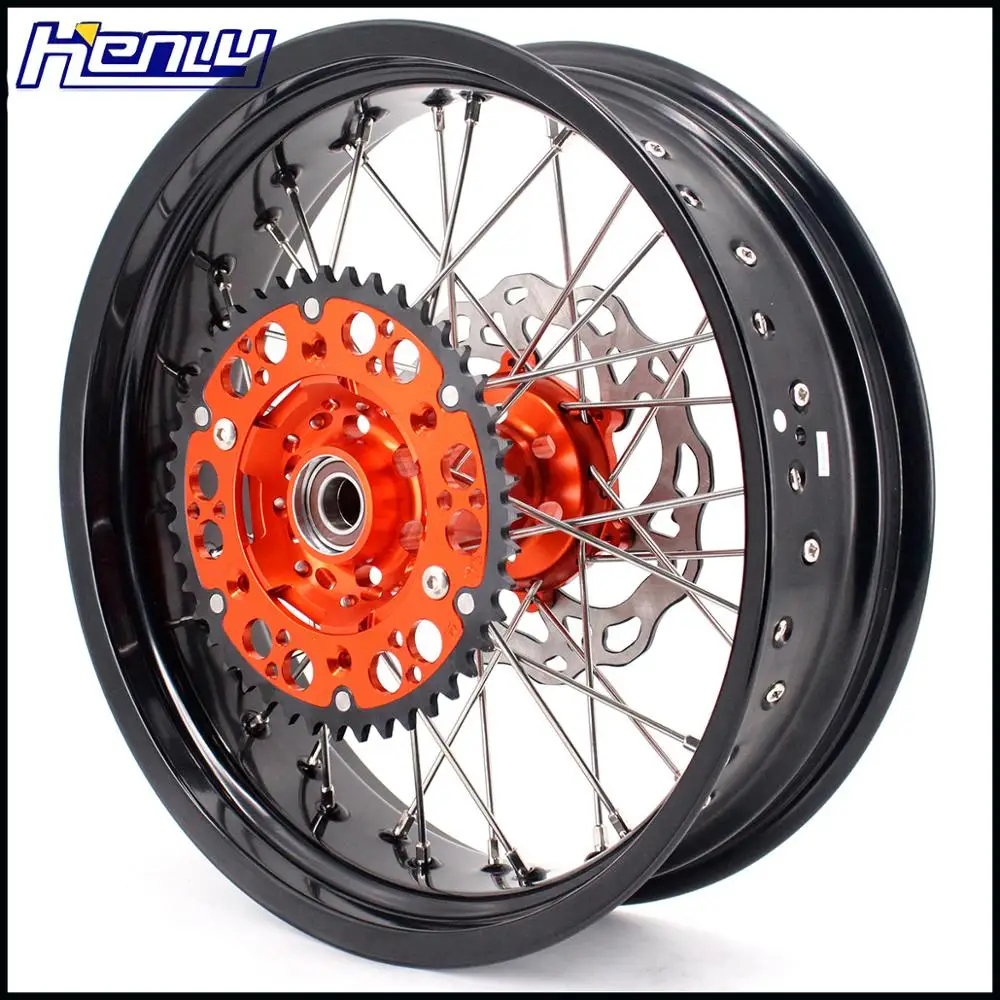 3,5/5,0 Supermoto колеса Supermotard обод набор для KTM EXC EXC-F SX SXF XCW XC XCF 125 250 150 300 350 450 505 530 2003- диски
