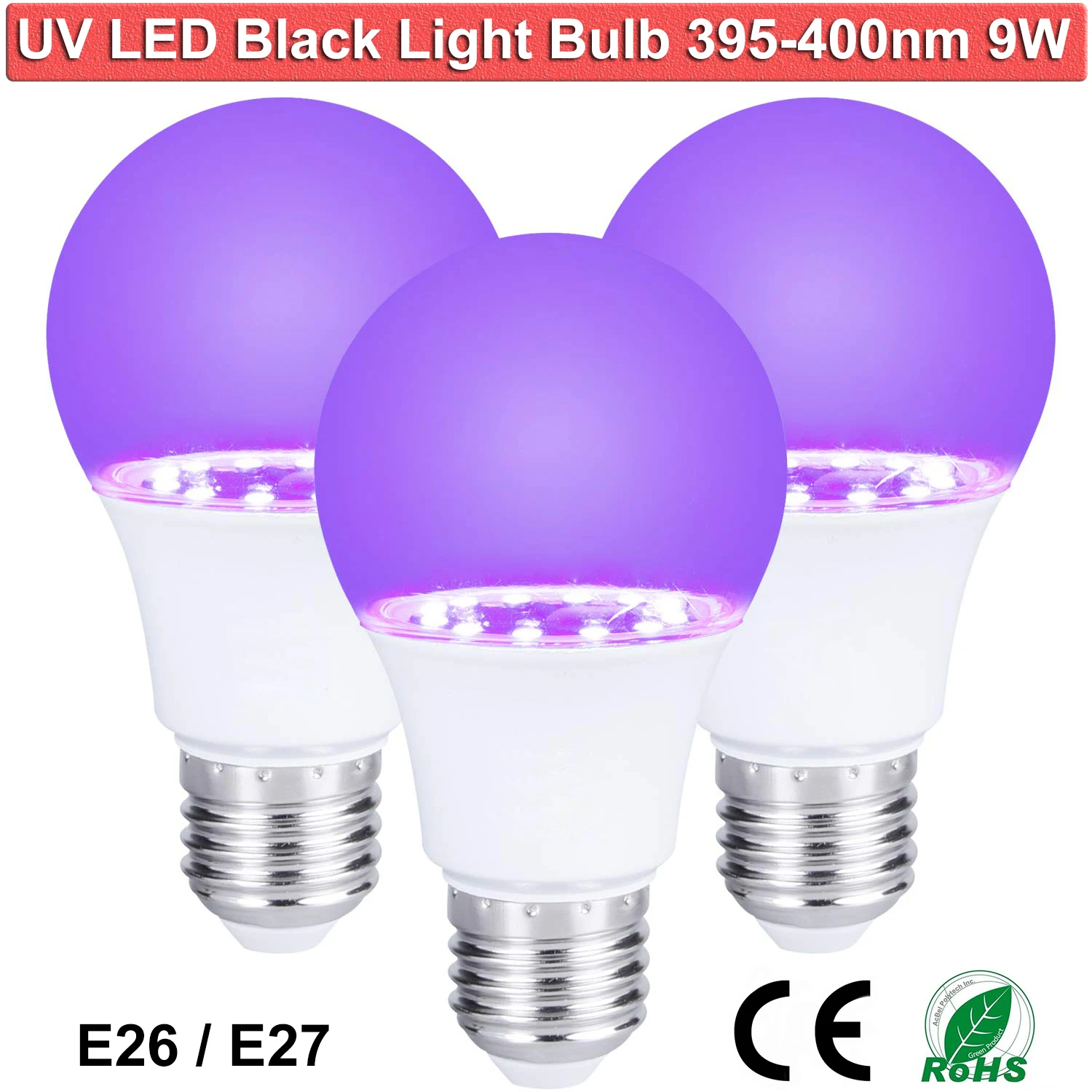 

9W UV LED Black lights Bulb E27 UV Bulb lamps Violet Decor for Blacklight Party Body Paint Fluorescent Poster uv led lamp bulb
