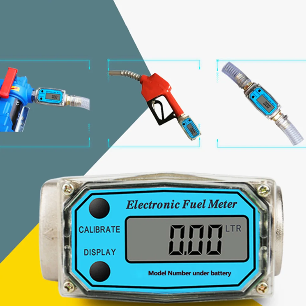 K24 Регулируемый многоцелевой топливный портативный инструмент измерительный расходомер из алюминиевого сплава ЖК-дисплей высокой точности «собирая цветы»