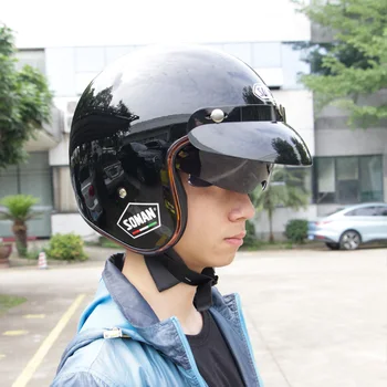 

Soman SM521 Retro Classic 3/4 Chopper Helmets Half Face Motorcycle Helmet casco capacete moto Dot Approved