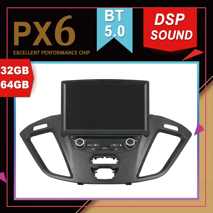 PX6 Отличная производительность Android 9 0 Автомобильный мультимедийный GPS для FORD Transit