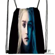 Индивидуальная Игра престолов khaleesi походная сумка на шнурке милый рюкзак для детей(черная спинка) 31x40 см#2018611-217