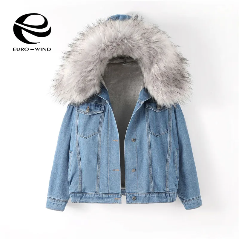 Greatest  2019 New Warm Winter Bomber Women Winter Autumn Hooded Girls Coat Jeans Denim Jackets Basic Ladies 