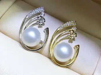 

925 Sterling Silver Pendant Setting Mounting Findings and Component for Oyster Akoya Edison Pearls Corals Jade Stones Beads
