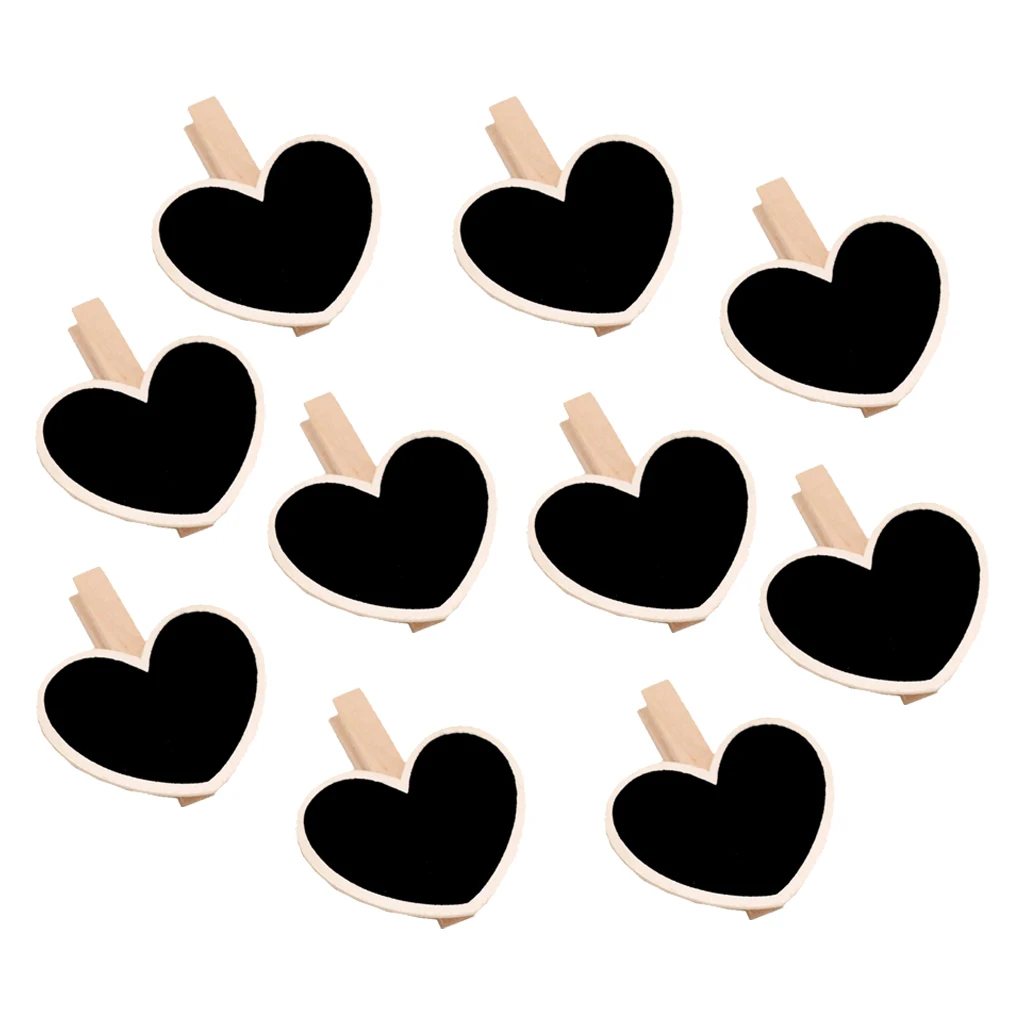 10Pcs/Set Mini Heart Wooden Chalk Blackboard Chalkboard Wedding Notice Signs Wedding Venue Decorations Craft