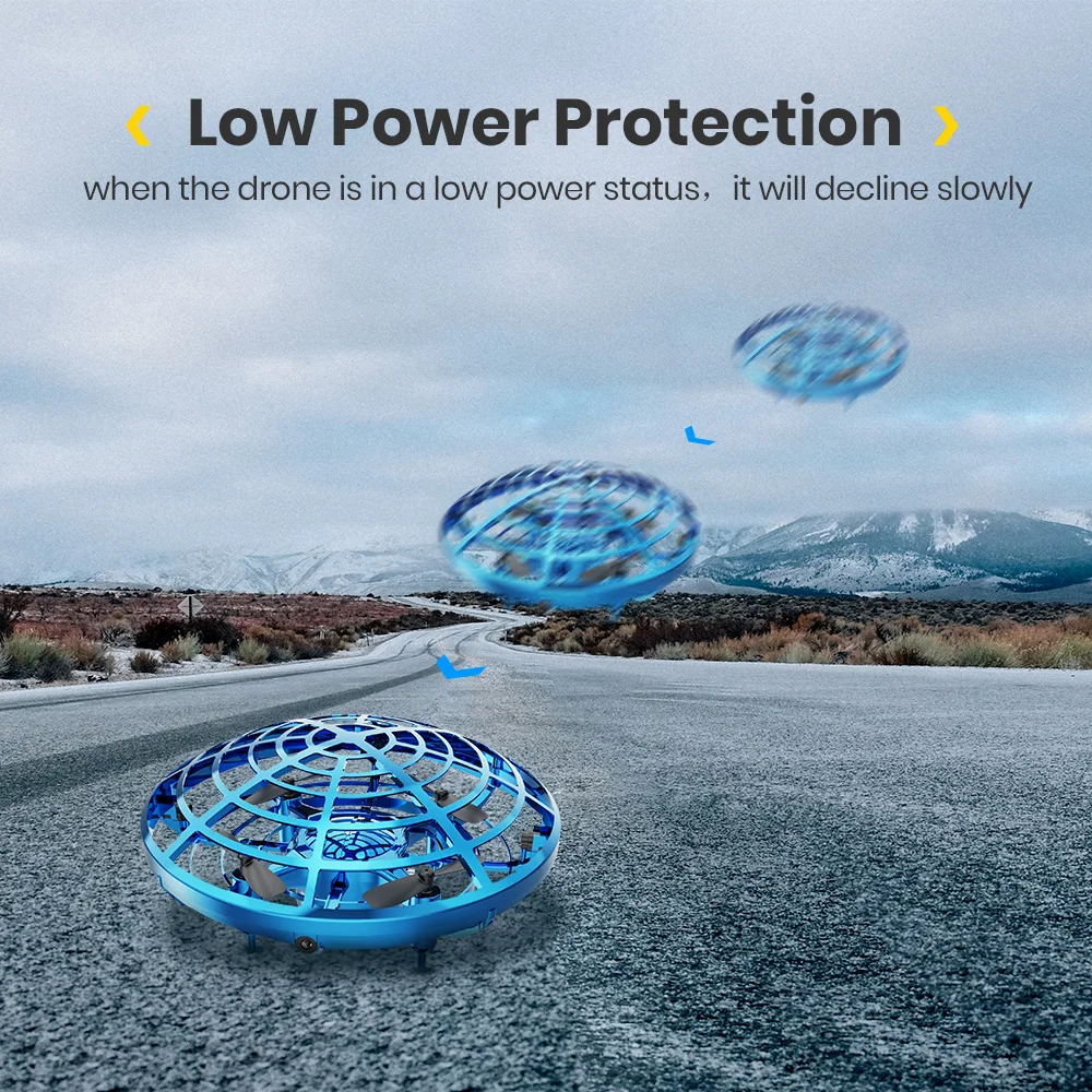 Holy Stone UFO Mini Drone Hand Operated Fly Anti Collision Quadcopter Upgraded 360 Drone Flight UFO Toys For Kids Helicopter