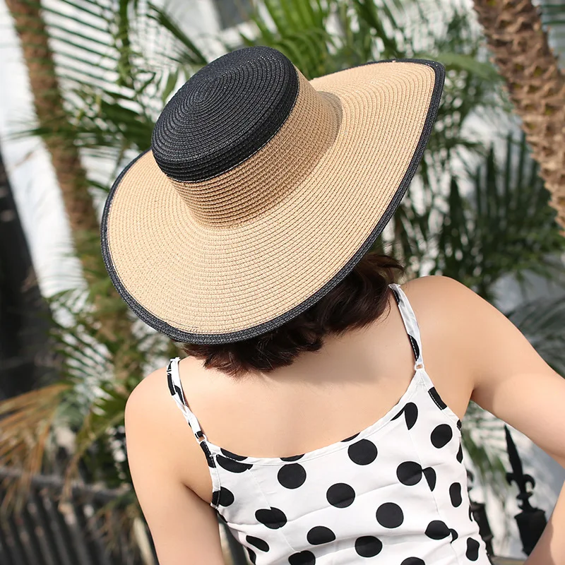 

Straw Hat Women's Summer Korean-style Extra-large Eaves Straw Hat Outing Beach Sun-resistant College Style Large Brimmed Hat
