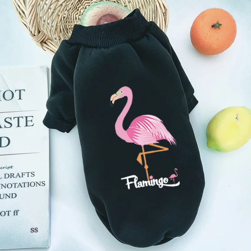 Ropa de diseño de flamenco para perro, chaqueta de perro Bulldog francés, Sudadera con capucha para perro, ropa cálida para cachorro, suéter para gatos