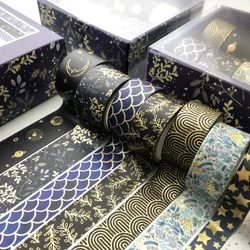Lot de 10 bandes adhésives Washi à rayures, fournitures de papeterie mignonnes et décoratives pour Scrapbooking Journal, Diy bricolage 
