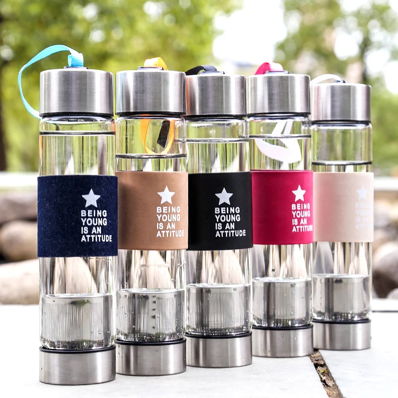 Creative Glass Water Bottles Leak Proof outdoor travel Water cup Coffee Cup Drinkware Transparent drink Bottles 1 Creative Glass Water Bottles Leak Proof outdoor travel Water cup Coffee Cup Drinkware Transparent drink Bottles 2