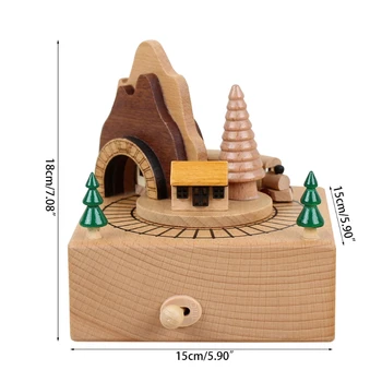 

Advanced Creative Wooden Craft Music Box-Train Passing the Cave-Birthday GXMB