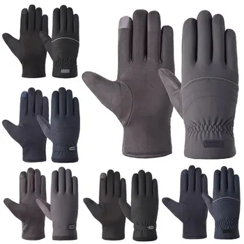 

Mens Winter Warm Driving Cycling Touch Screen Gloves Elastic Wrist Thermal Thickened Plush Lined Outdoor Sports Non-Slip Full