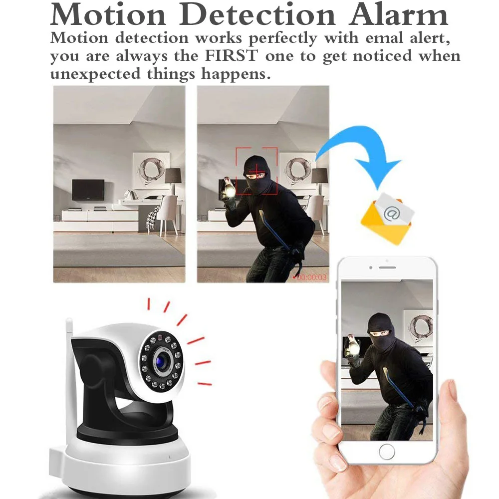 Wi-Fi Крытый CCTV наблюдения панорамирование/наклон беспроводная камера двухстороннее аудио P2P ночного видения HD 1080P IP камера монитор для ребенка Camhi APP