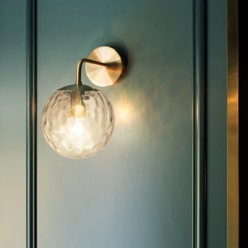 

Nordic Gold Glass Wall Lamp for Bathroom Bedroom Stair Light Mirror Lights Home Wall Sconce Lighting Fixtures Industrial Decor