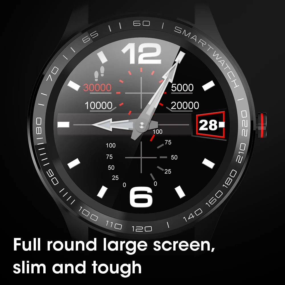 LEMFO Полный Круглый 1,3 дюймов HD большой экран Смарт-часы для мужчин PPG+ ЭКГ IP68 Водонепроницаемые профессиональные спортивные умные часы