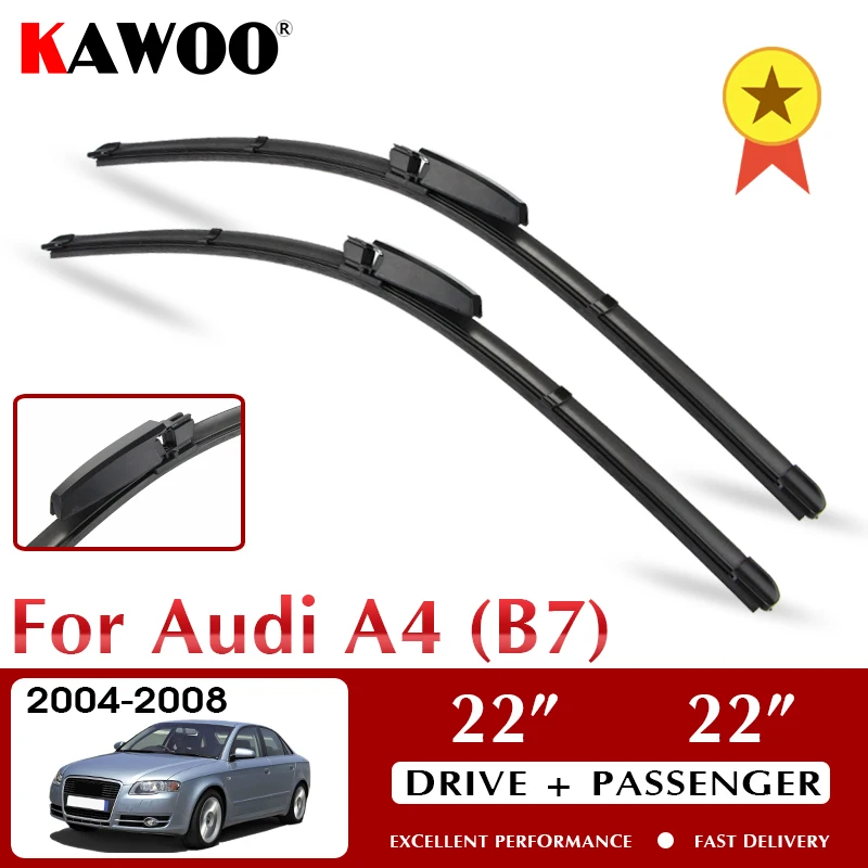 

Стеклоочистители KAWOO для Audi A4 (B7), 2004-2008, автомобильные аксессуары для мытья окон лобового стекла, 22 "+ 22", LHD, RHD