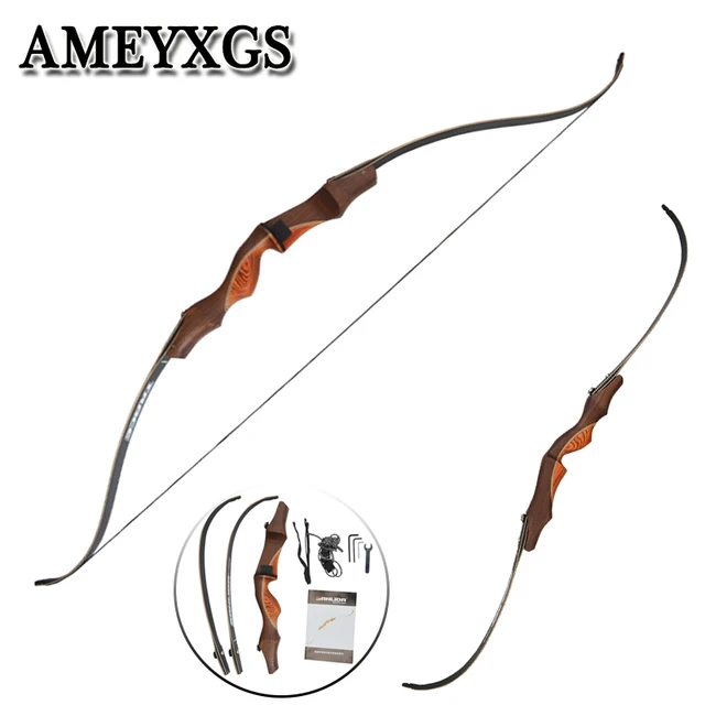 US $207.90 1pcs 60inch Recurve 30lbs Black Bow Wood Bow For Profession Novice Outdoor Hunting Shooting Motion